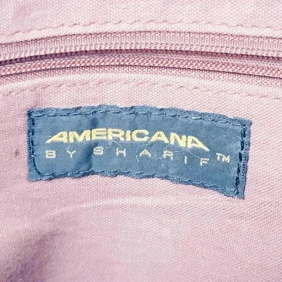 Americana By Sharif Women's Brown Clutch Makeup Bag Woven Purse - Picture 8 of 10